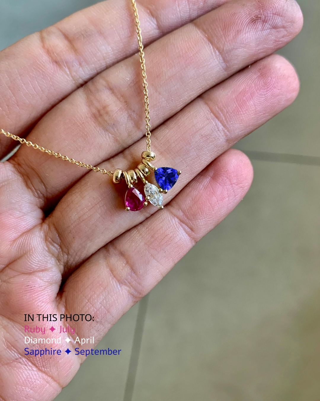 Sapphire in necklace